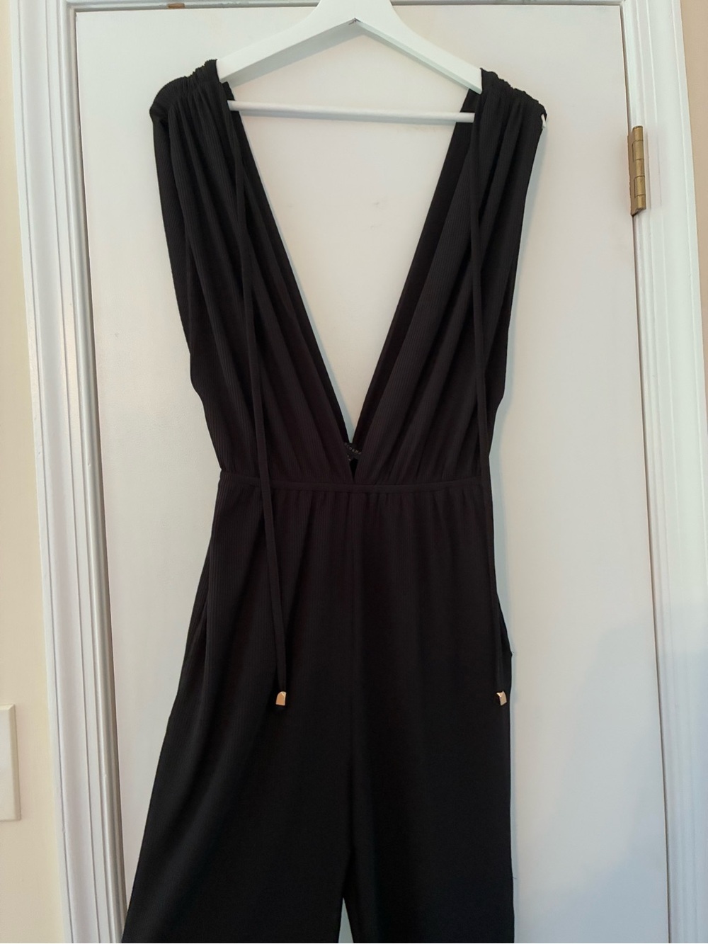 Dance & Marvel Black Deep V-Neck Jumpsuit